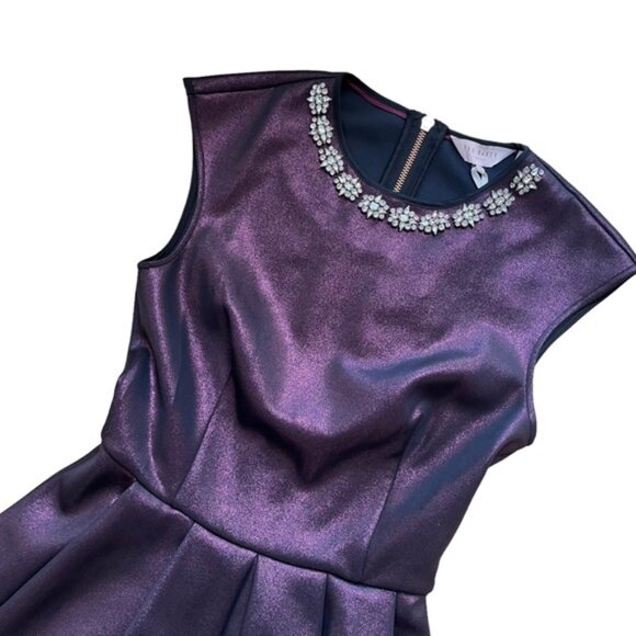 Ted Baker Embellished Neck Skate Dress Size 2 New with tags - Picture 3 of 10